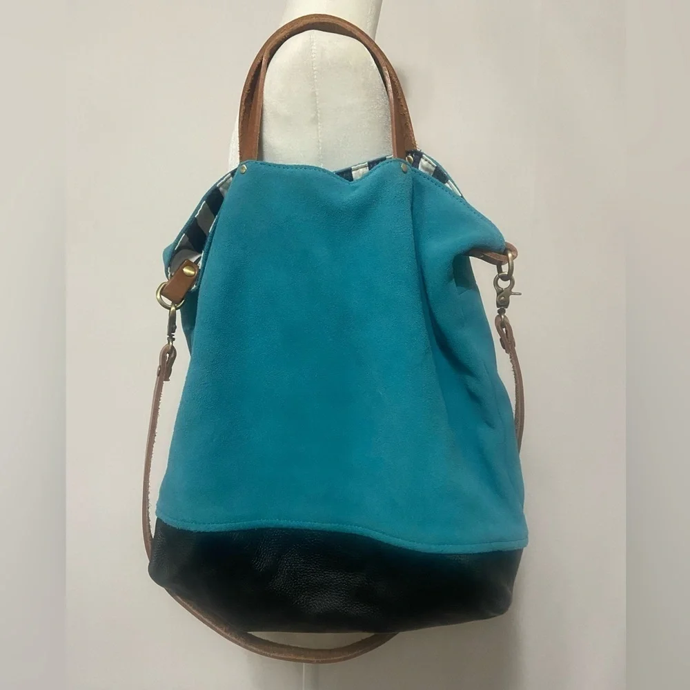 Teal and Brown Women’s Hobo Bag - Stylish Everyday Carry